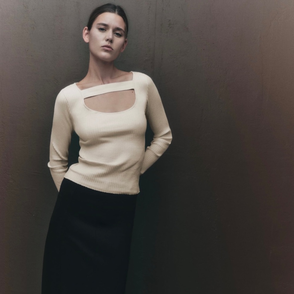Zara, ribbed cut out top